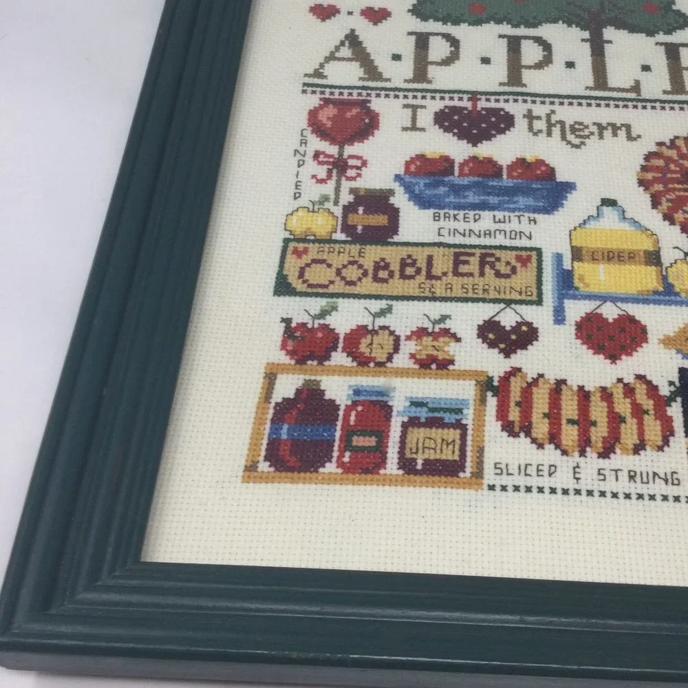 Custom Needlepoint Apple Theme Wall Art